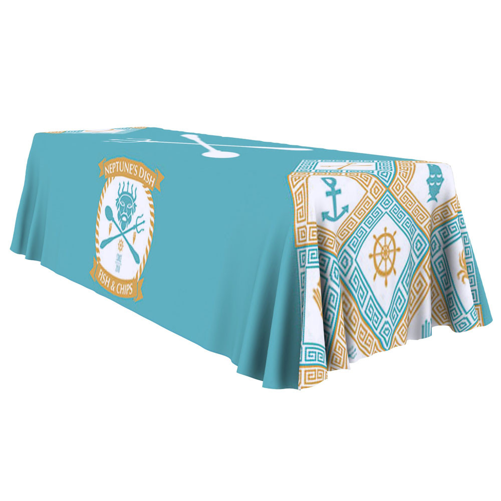 one choice 8ft table throw 4 sided with custom print 2