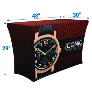 Stretch Table Throw Full Color 4 Ft. 3-Sided With Custom Dye-Sub Print (30"D)