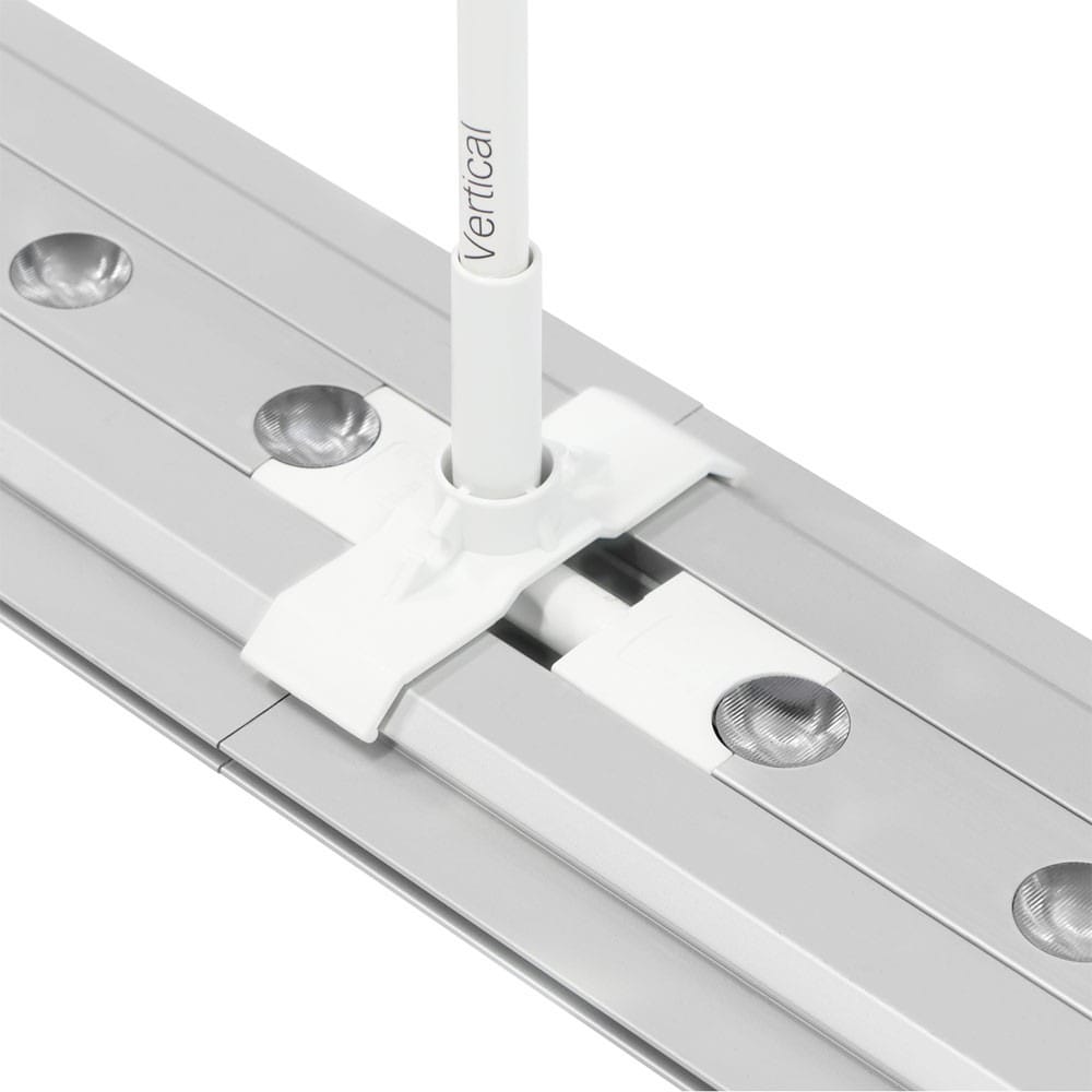 Backlit lightbox support pole fitted into LED frame profile